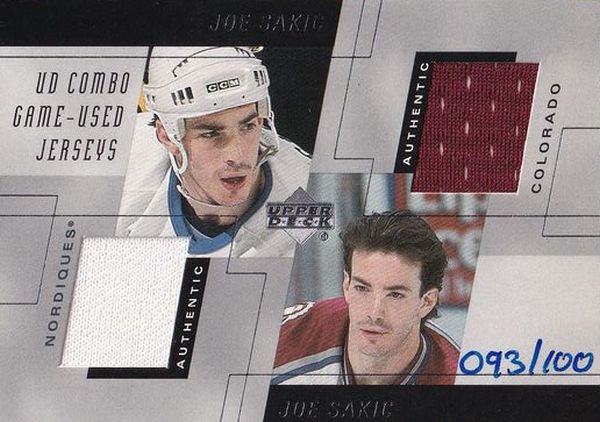 jersey karta JOE SAKIC 00-01 UD Combo Game-Used Jersey /100